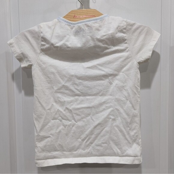 Mini Boden White Floral Flower Heart Embroidered Applique T-shirt Girls 3T 4T - Picture 4 of 7